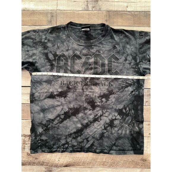 Vintage Rare 90s ACDC Back in Black Liquid Blue Band Tee | M - Picture 3 of 5